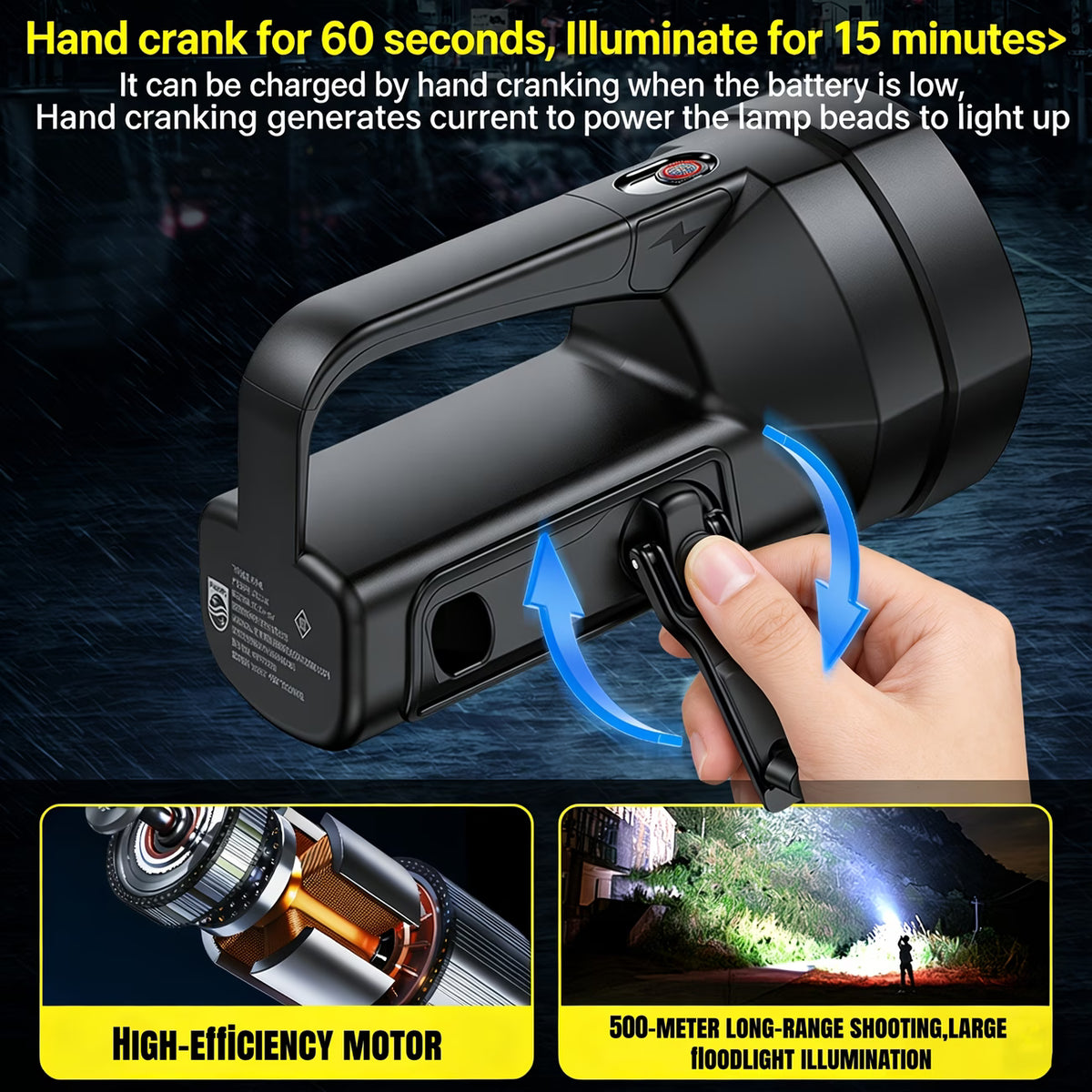 Philips Self-Powered Rechargeable Flashlight 6000mAh
