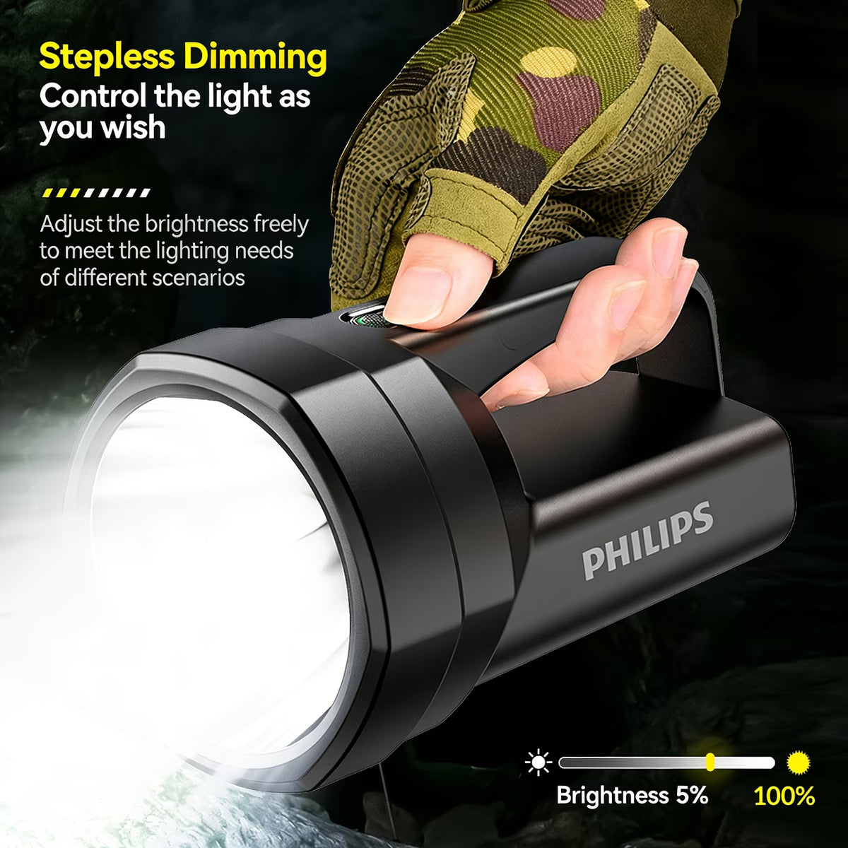 Philips Self-Powered Rechargeable Flashlight 6000mAh
