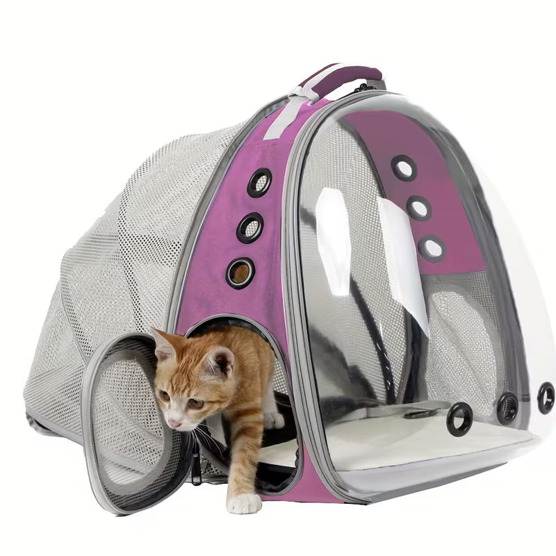 Pet Backpack Carrier with Bubble Window & Back Support