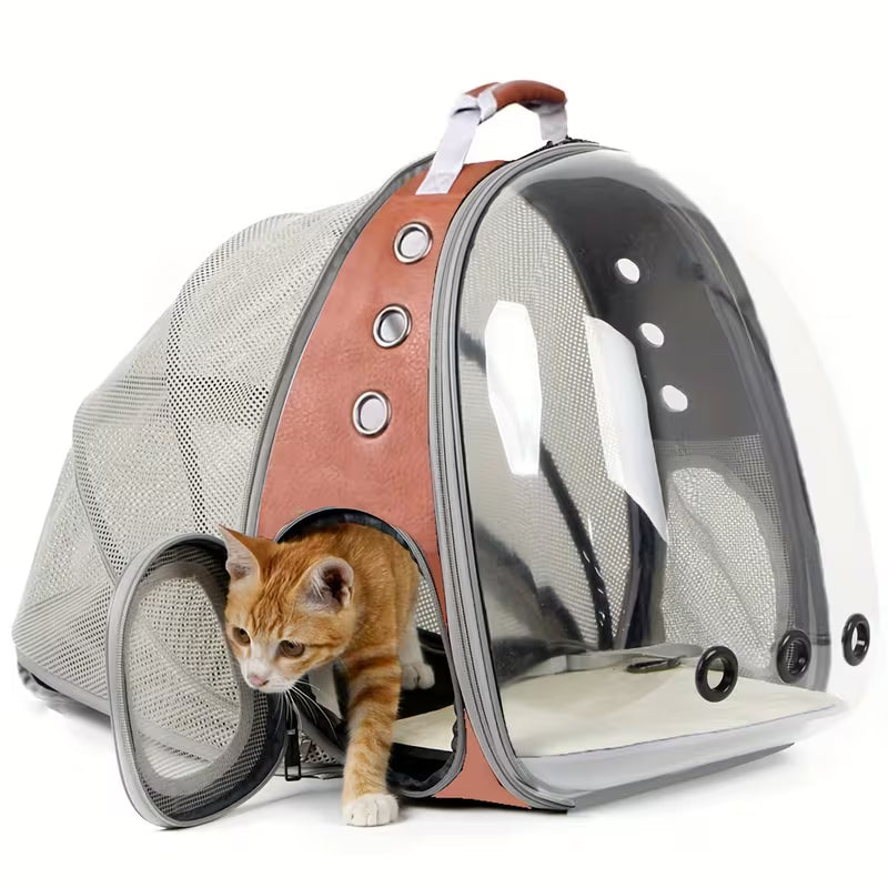 Pet Backpack Carrier with Bubble Window & Back Support