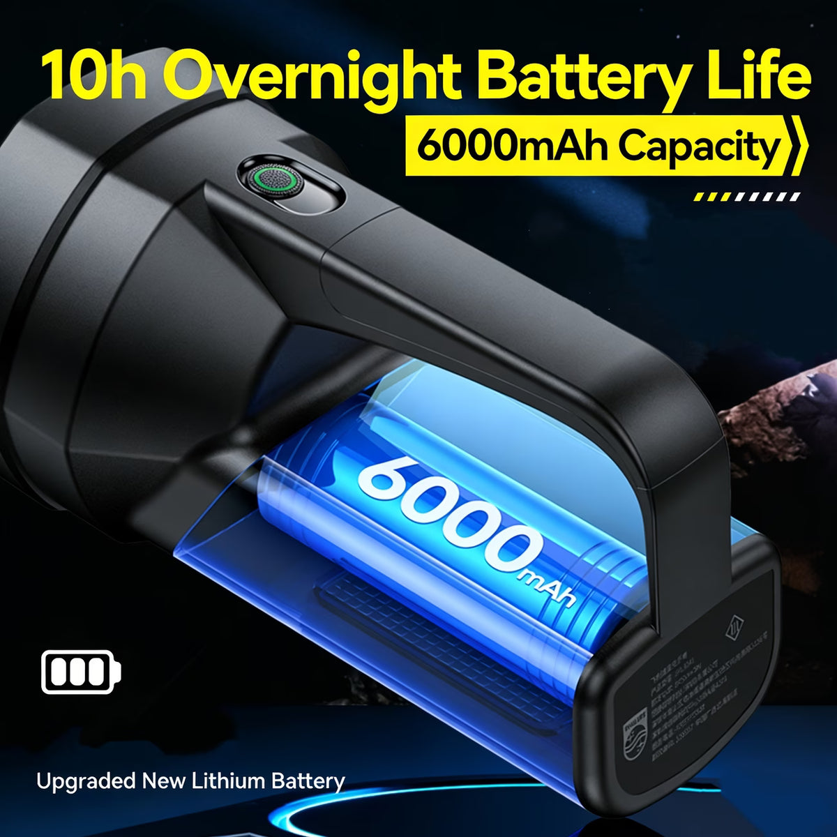 Philips Self-Powered Rechargeable Flashlight 6000mAh