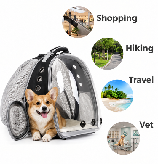 Pet Backpack Carrier with Bubble Window & Back Support