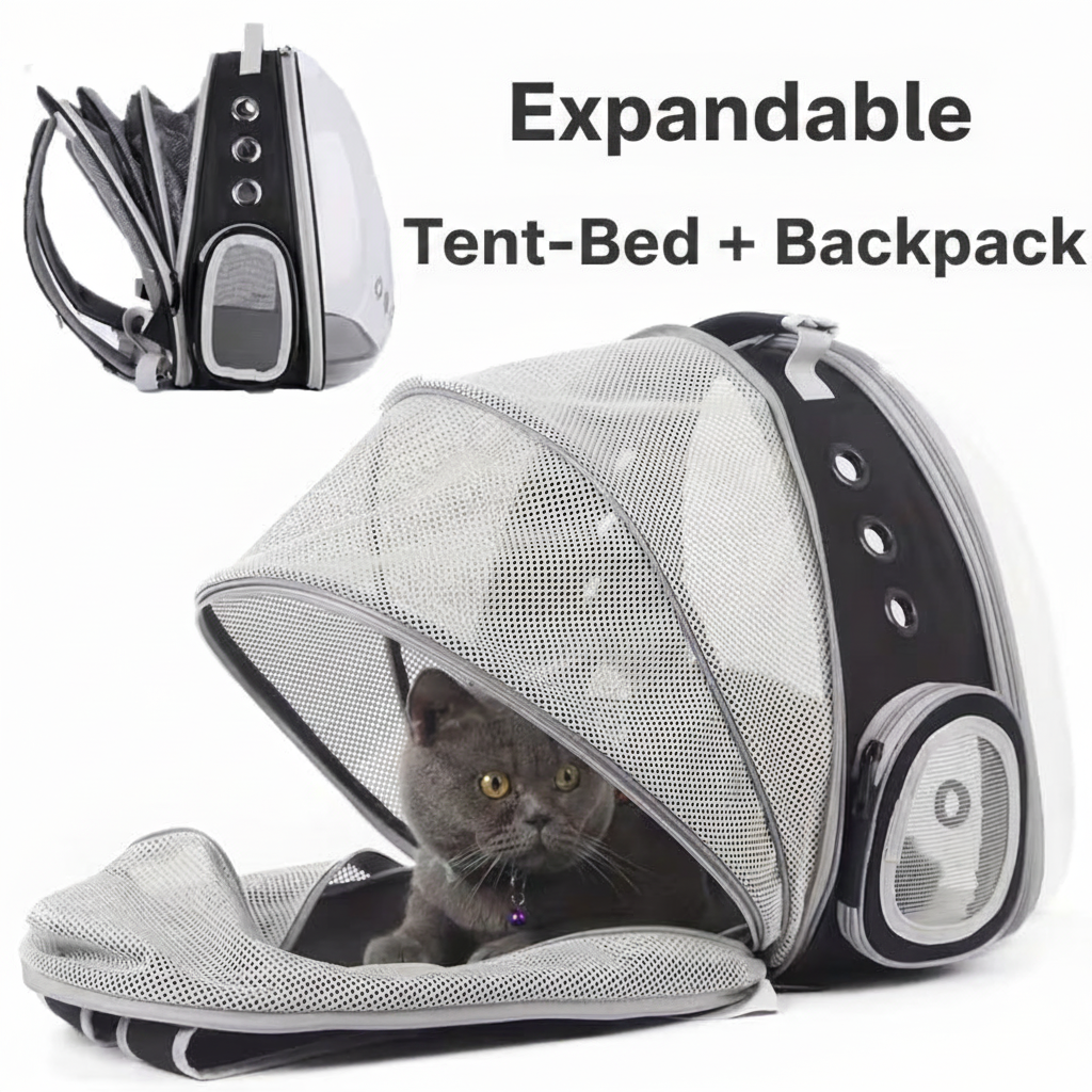 Pet Backpack Carrier with Bubble Window & Back Support